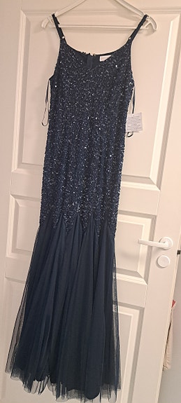 Maya Navy Fishtail maxi dress