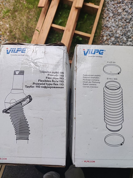 Vilpe 110 uusi taipuisa putki 2kpl