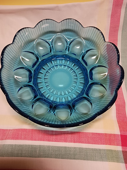 Vintage Design Sininen kaunis kulho, lasia