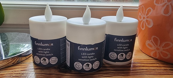 Finnlumor LED-kynttilät valotunnistimella valkoinen