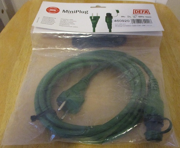 Defa MiniPlug uusi vihreä lohkolämmittimen johto pituus 2,5 m käyttämätön tuote