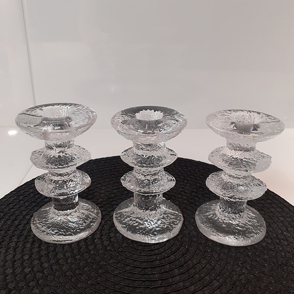 IITTALA. Sarpaneva. Festivo kynttilänjalka. 3 kpl. Sign.