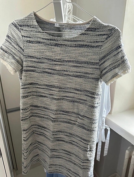 Mango mekko XS valkoinen/ sininen