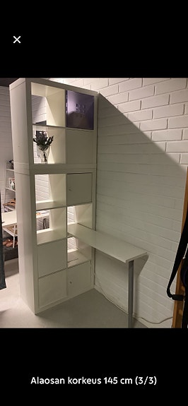 IKEA EKBY JÄRPEN hyllylevy 125 x 28 cm + säädettävä metallijalka