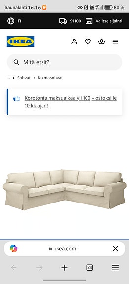 Ikea ektorp kulmasohva