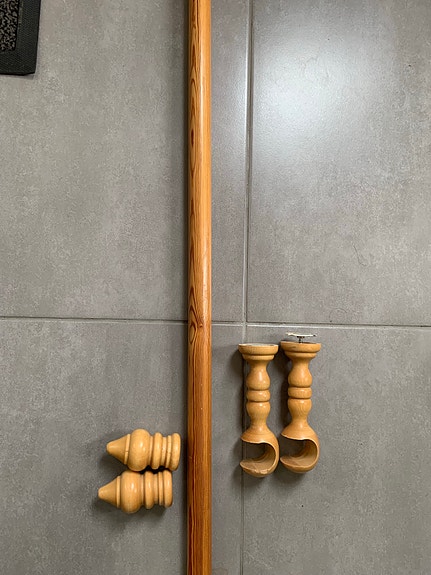 Puinen verhotanko 147 cm