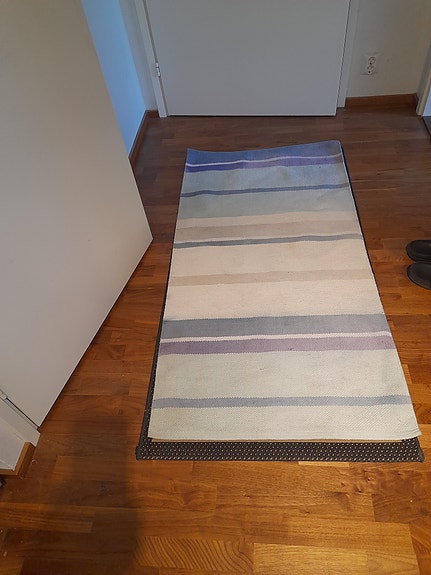 IKEA raidallinen puuvillamatto vaalea