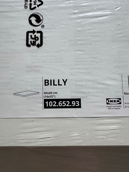 2 x Ikean Billy hyllylevyjä 36 x 26 cm