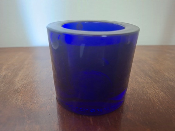 Iittala Kastehelmi sininen kynttilälyhty / koruastia / kaktussuoja"ruukku" tms.