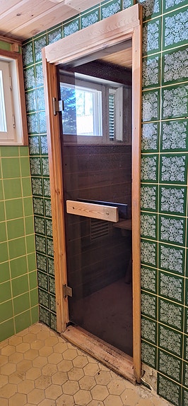 lasinen saunanovi