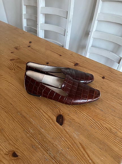 Zara nahka loaferit krokokuviolla koko 40