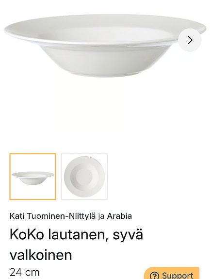 Ostetaan Arabia KoKo syviä lautasia 24 cm