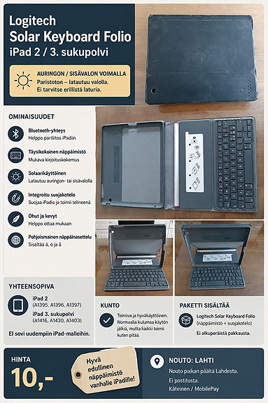 Logitech Solar Keyboard Folio iPadille