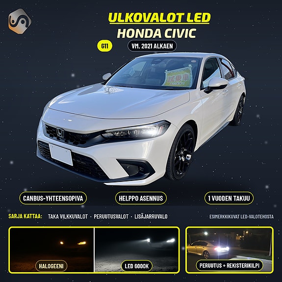 HONDA CIVIC (G11) Ulkovalojen LED -päivityssarja