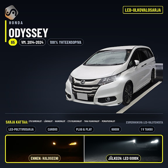 HONDA ODYSSEY (G5) Ulkovalojen LED -päivityssarja