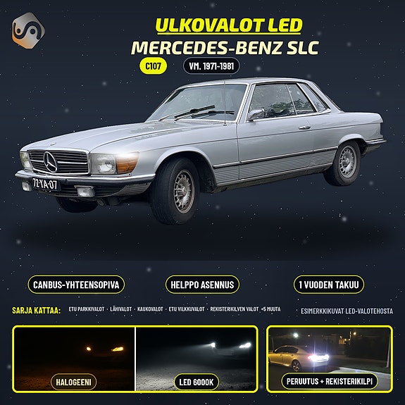 MERCEDES-BENZ SLC (W107 / C107) Ulkovalojen LED -päivityssarja