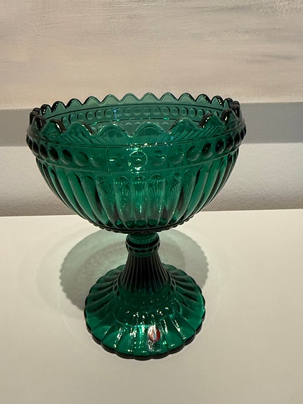 Iittala Mariskooli jalallinen kulho vihreä lasi