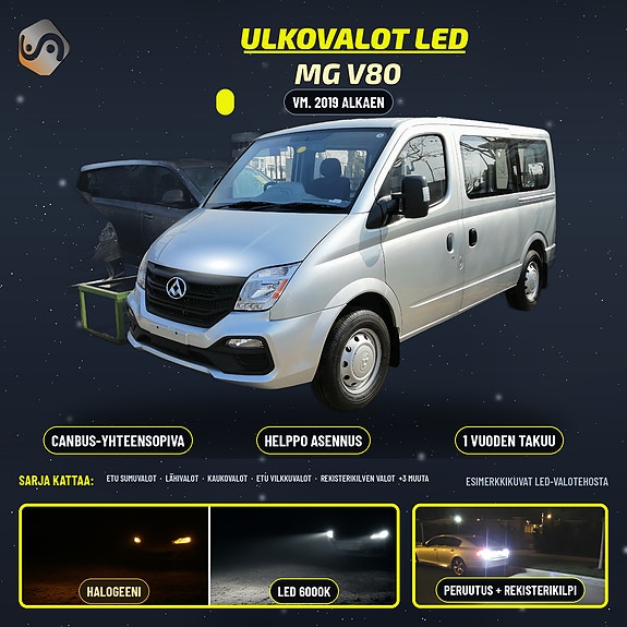 MG V80 Ulkovalojen LED -päivityssarja
