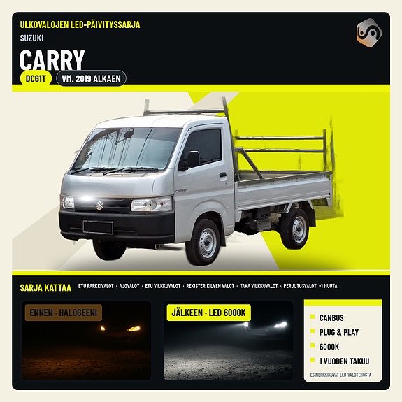 SUZUKI CARRY Ulkovalojen LED -päivityssarja