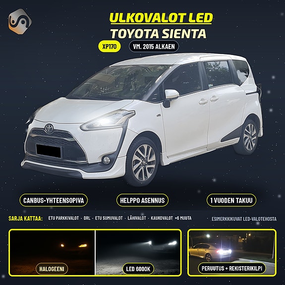 TOYOTA SIENTA (XP170) Ulkovalojen LED -päivityssarja