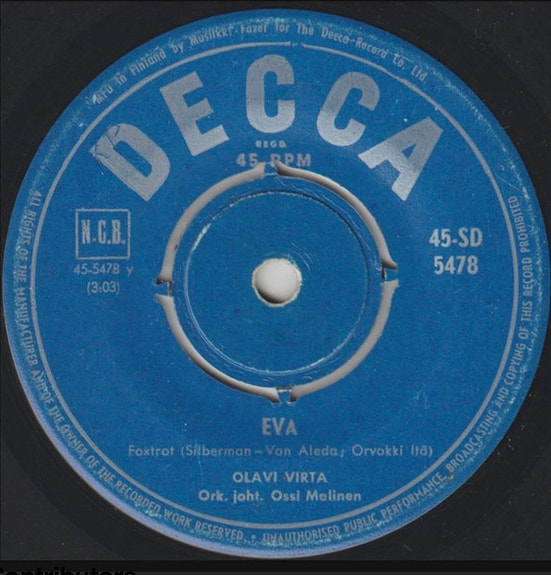 Ostan: Olavi Virta Decca SD 5478 levyn