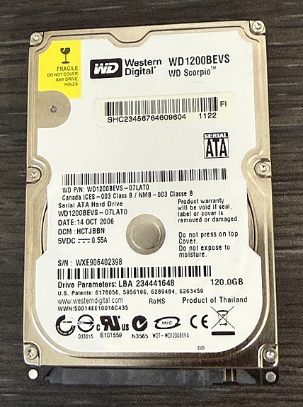 Western Digital WD Scorpio 120GB 2,5" kovalevy SATA