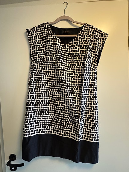 Marimekko Ponnari-puuvillainen mekko XS mustavalkoinen