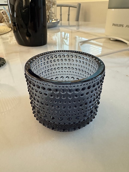 Iittala Kastehelmi tuikkukippo harmaa lasi
