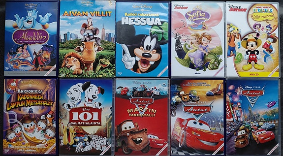Toridiili 150 lasten leffaa yksitellen tai yhdessä Disney ym..