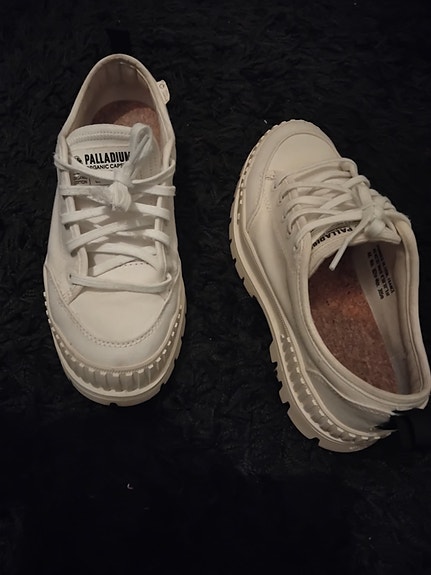 palladium valkoiset matalat kangas kengät