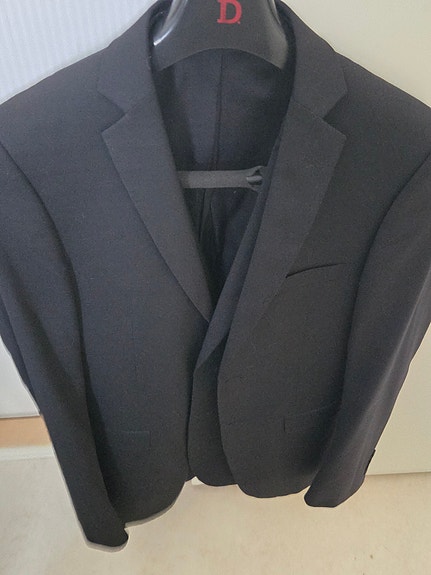 Dressmann wool stretch mustan puvun osia takki 46  ja housut 30/32
