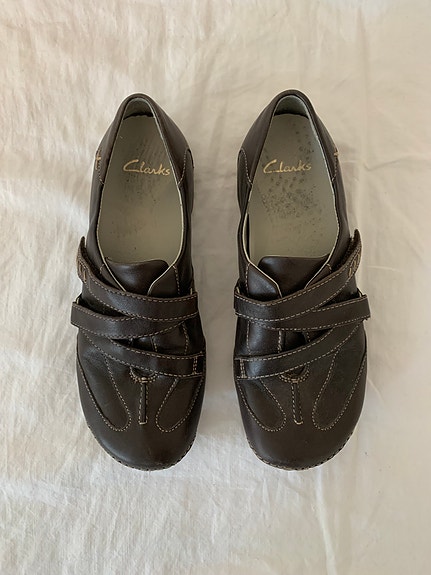 Clarks naisten ruskeat nahkaiset tennarit, koko 36