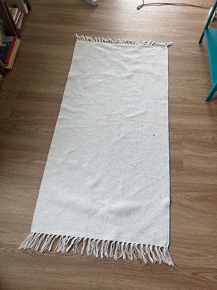 Valkoinen puuvillamatto 70x142cm