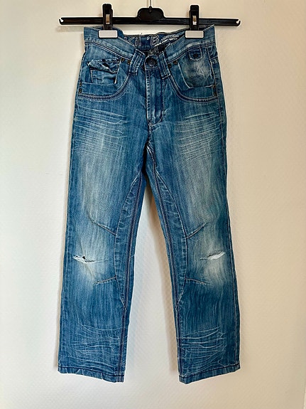 Siniset farkut 140 cm | Kulutettu denimlook