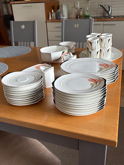 Villeroy & Boch Iris kahviastiasto kukkakuviolla