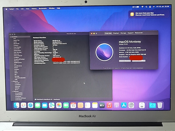Apple MacBook Air 13" – Core i5 – kuin uusi – ohut, kevyt - 87€