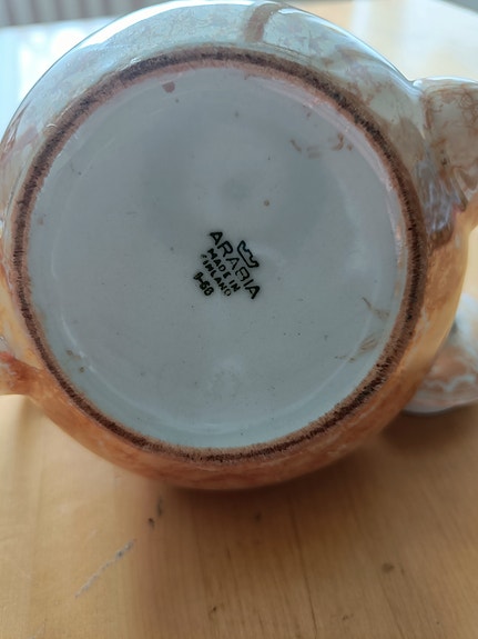 Arabia teekannu ruskea marmorikuvio