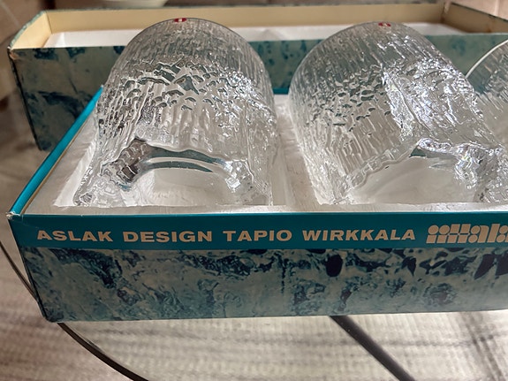Iittala Tapio Wirkkala Aslak viskilasit 4 kpl alkuperäispakkauksessa