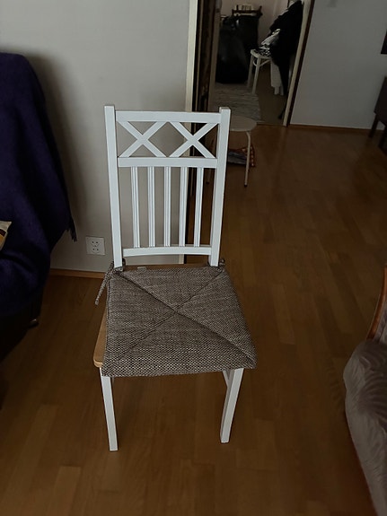 Ruokapöydän tuoli, valkoinen/koivu