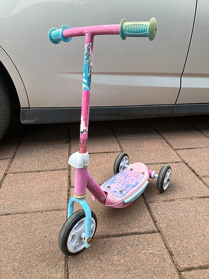 Lasten kolmipyöräinen potkulauta, pinkki