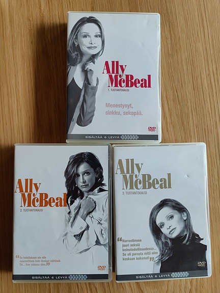 Ally McBeal DVD-boksit 1–3 tuotantokaudet