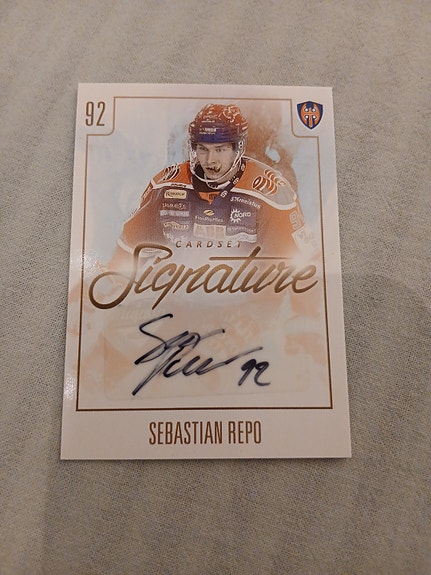 Sebastian Repo allekirjoituskortti Tappara Liiga jääkiekko