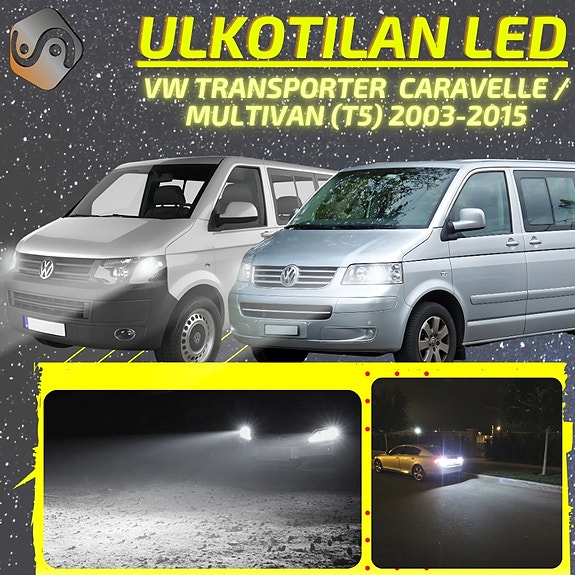 VW TRANSPORTER / CARAVELLE / MULTIVAN Ulkovalojen LED -päivityssarja