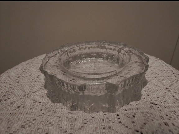 Tapio Wirkkala Iittala Aslak taidelasi / tuhkakuppi Euroopan kartta, 1975