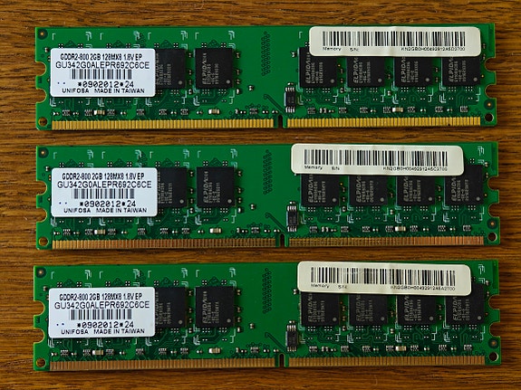 DDR2 2GB, 3kpl (6GB)