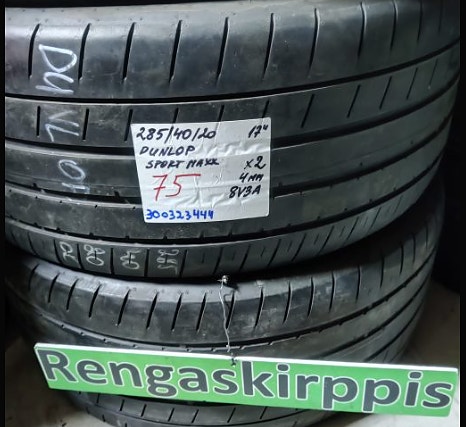 1kpl 285/40R20 Dunlop Sport Maxx kesä 3-3,5mm