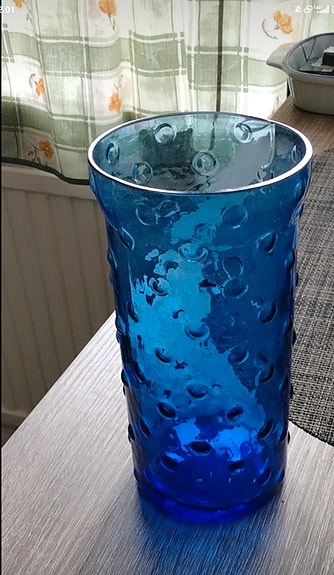 Sininen nyppylämaljakko Nuutajärvi