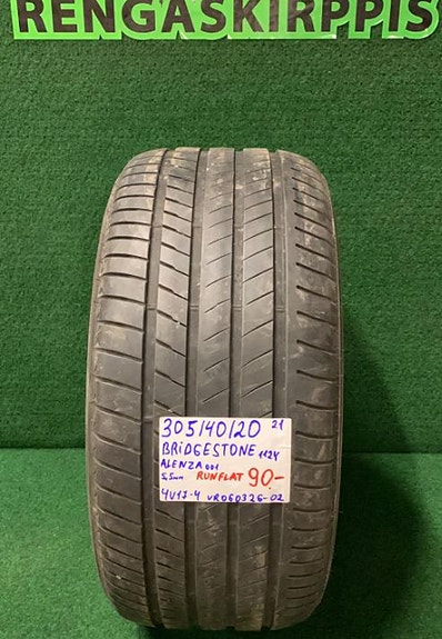 1kpl 305/40R20 Bridgestone Alenza 001 112Y Runflat kesä 5,5mm