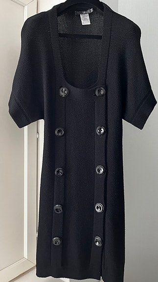Liu Jo musta villaneulosmekko / pitkä neuletakki 100% wool | Made in Italy |