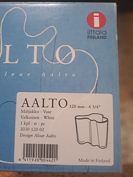 Iittala Aalto maljakko 120 mm valkoinen